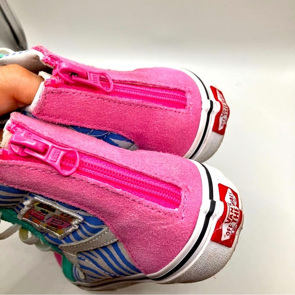 Vans Sk8 Hi8 Multicolored Vintage Mickey Mouse style, kids size 3, euc - Picture 6 of 9